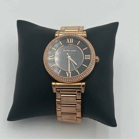 Michael Kors Rose Gold Roman Numeral Watch - Picture 1 of 12